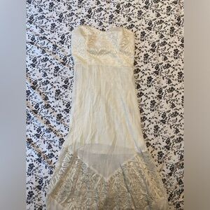 I.N. San Francisco Strapless Cream Dress